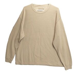 Magellan Sportswear Mens XXL Tan Waffle Knit Thermal Long Sleeve Shirt Cotton